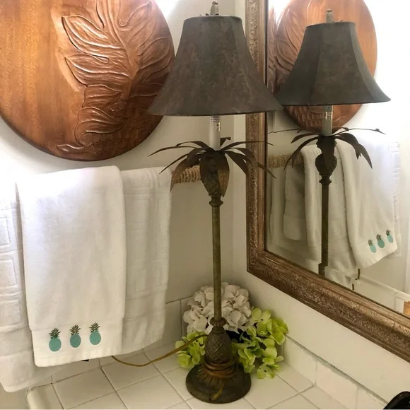 Accents Tall Tommy Bahama Style Palm Tree Buffet Lamp Bronze